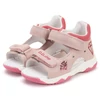 Kép 1/7 - Könnyű, valódi bőr, baby pink D.D.step gyerekszandál, oldalán villogó LED