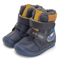 Melegbéléses, valódi bőr D.D.step kisfiú bokacipő