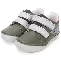 Olívazöld, valódi bőr D.D.step gyerekcipő, villogó leddel