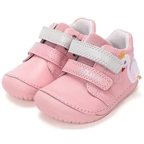 Világosrózsaszín hattyú mintás, valódi bőr D.D. Step Barefoot (mezítlábas) gyerekcipő