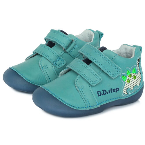 Vízlepergetős valódi bőr D.D.step gyerekcipő, fluoreszkáló talppal