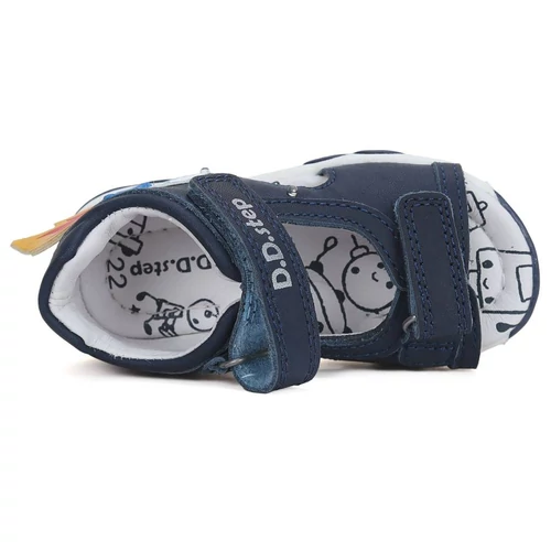 Valódi bőr, D.D.step gyerekszandál, oldalán villogó leddel