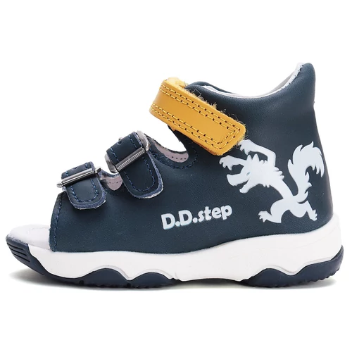 Könnyű, valódi bőr D.D.step gyerekszandál, színváltós mintával