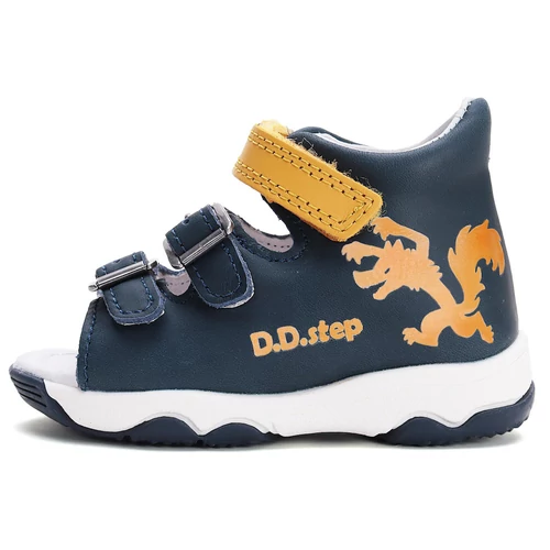 Könnyű, valódi bőr D.D.step gyerekszandál, színváltós mintával