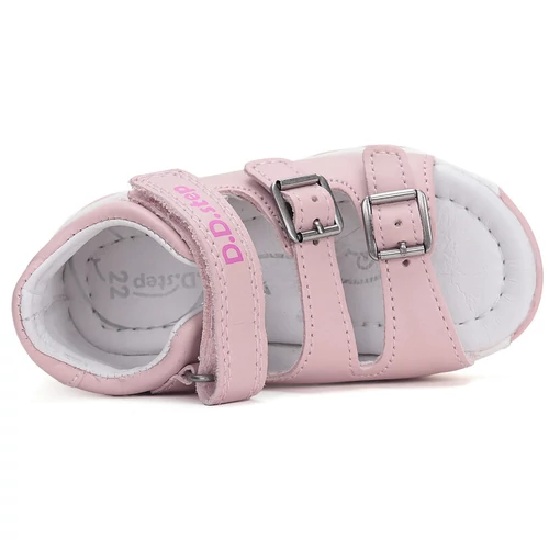 Könnyű, valódi bőr D.D.step gyerekszandál, színváltós mintával