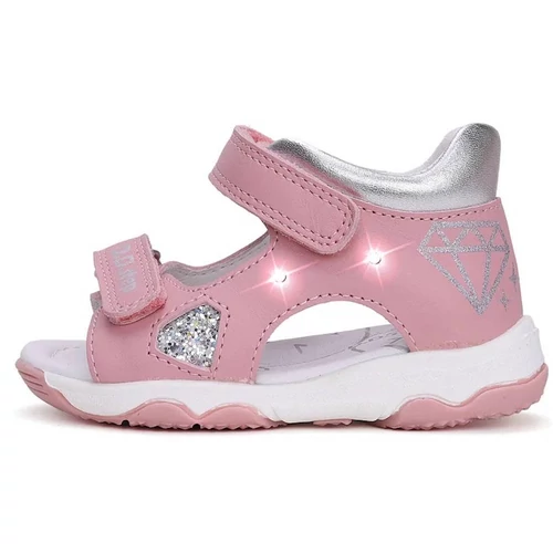 Könnyű, valódi bőr D.D.step gyerekszandál, oldalán villogó LED