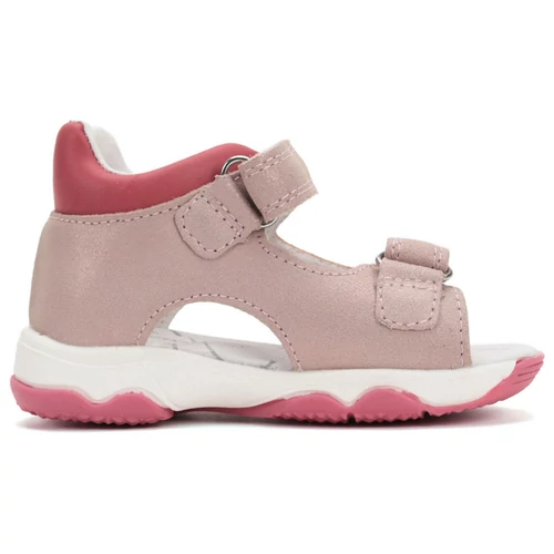 Könnyű, valódi bőr, baby pink D.D.step gyerekszandál, oldalán villogó LED