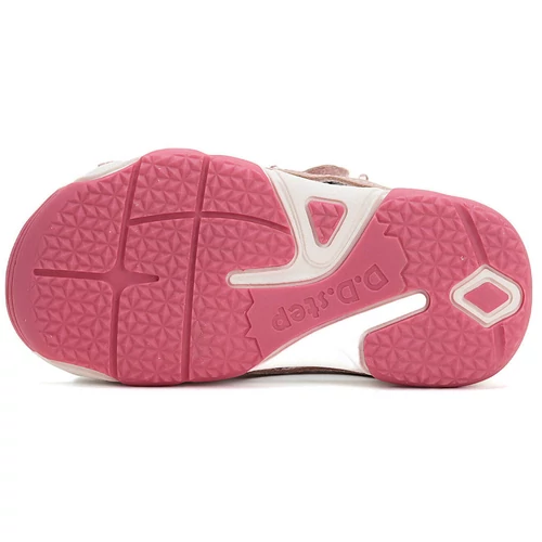 Könnyű, valódi bőr, baby pink D.D.step gyerekszandál, oldalán villogó LED