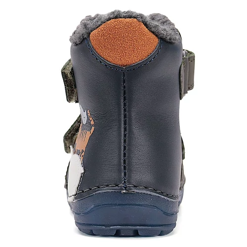 Melegbéléses, valódi bőr D.D.step kisfiú gyerekcipő, világító leddel az oldalán