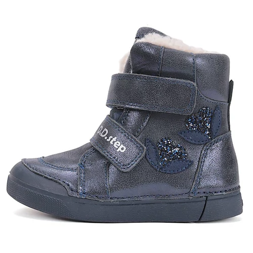 Melegbéléses, valódi bőr D.D.step kislány bokacipő