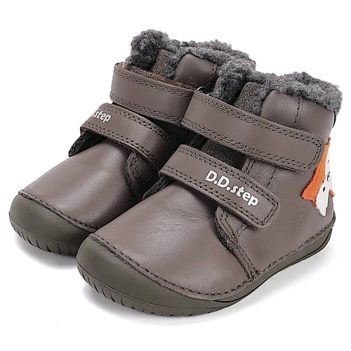 Melegbéléses, "mezítlábas"valódi bőr D.D.step kisfiú gyerekcipő