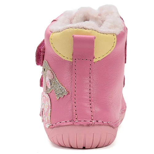 Melegbéléses, "mezítlábas"valódi bőr D.D.step kislány gyerekcipő