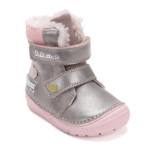 Melegbéléses, valódi bőr D.D.step kislány bokacipő