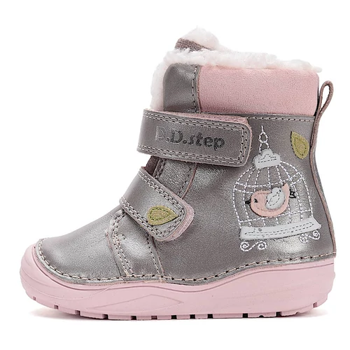 Melegbéléses, valódi bőr D.D.step kislány bokacipő