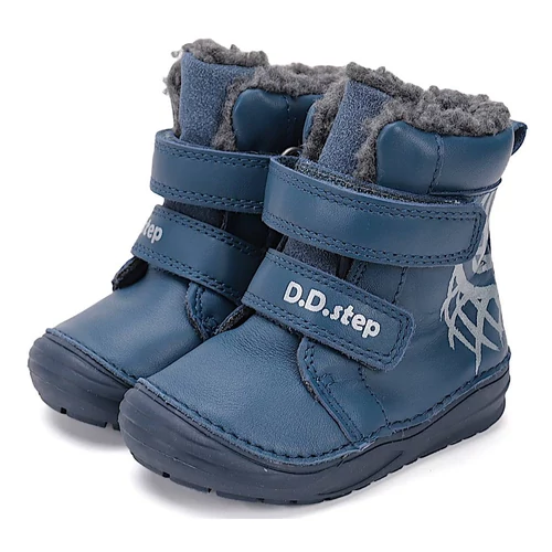 Melegbéléses, valódi bőr D.D.step kisfiú bokacipő