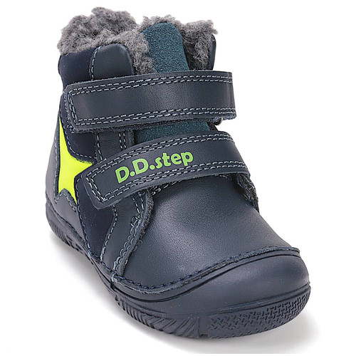 Melegbéléses, valódi bőr D.D.step kisfiú gyerekcipő, floureszkáló díszítéssel Melegbéléses, valódi bőr D.D.step kisfiú gyerekcipő, floureszkáló díszítéssel