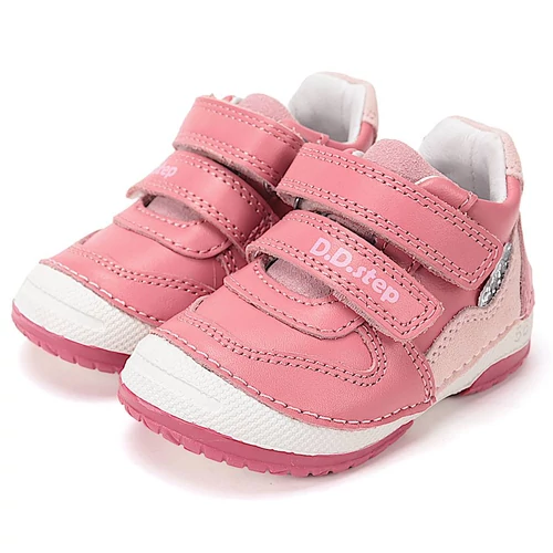 Első lépés, pink, valódi bőr D.D. Step bokacipő