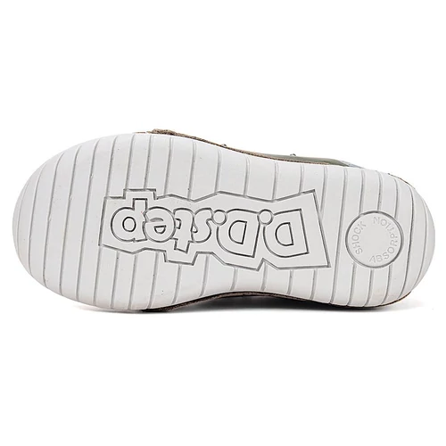 Olívazöld, valódi bőr D.D.step gyerekcipő, villogó leddel