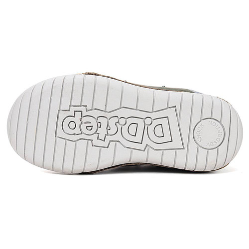 Olívazöld, valódi bőr D.D.step gyerekcipő, villogó leddel