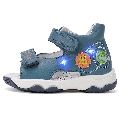 D.D.step kék világító kisfiú bőrszandál