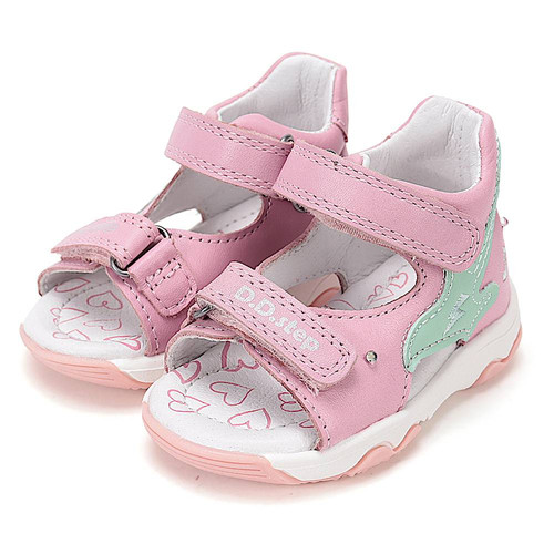 Könnyű, valódi bőr, pink D.D.step kislány szandál, villogó LED-del