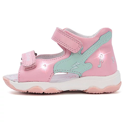 Könnyű, valódi bőr, pink D.D.step kislány szandál, villogó LED-del