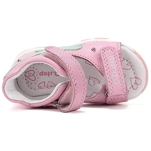 Könnyű, valódi bőr, pink D.D.step kislány szandál, villogó LED-del