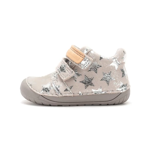 D.D. Step krémszínű csillagos barefoot kislány cipő