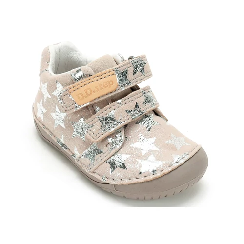 D.D. Step krémszínű csillagos barefoot kislány cipő