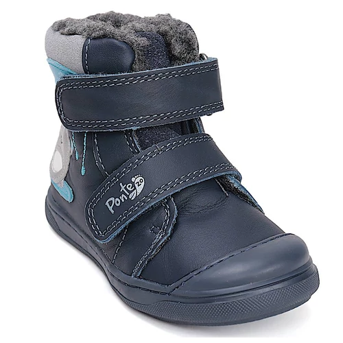 Melegbéléses, valódibőr, sötétkék szupinált Ponte20 gyerekcipő