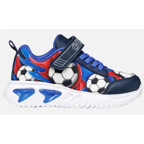 Geox kék focis,  kisfiú sportcipő – légáteresztő, villogó LED